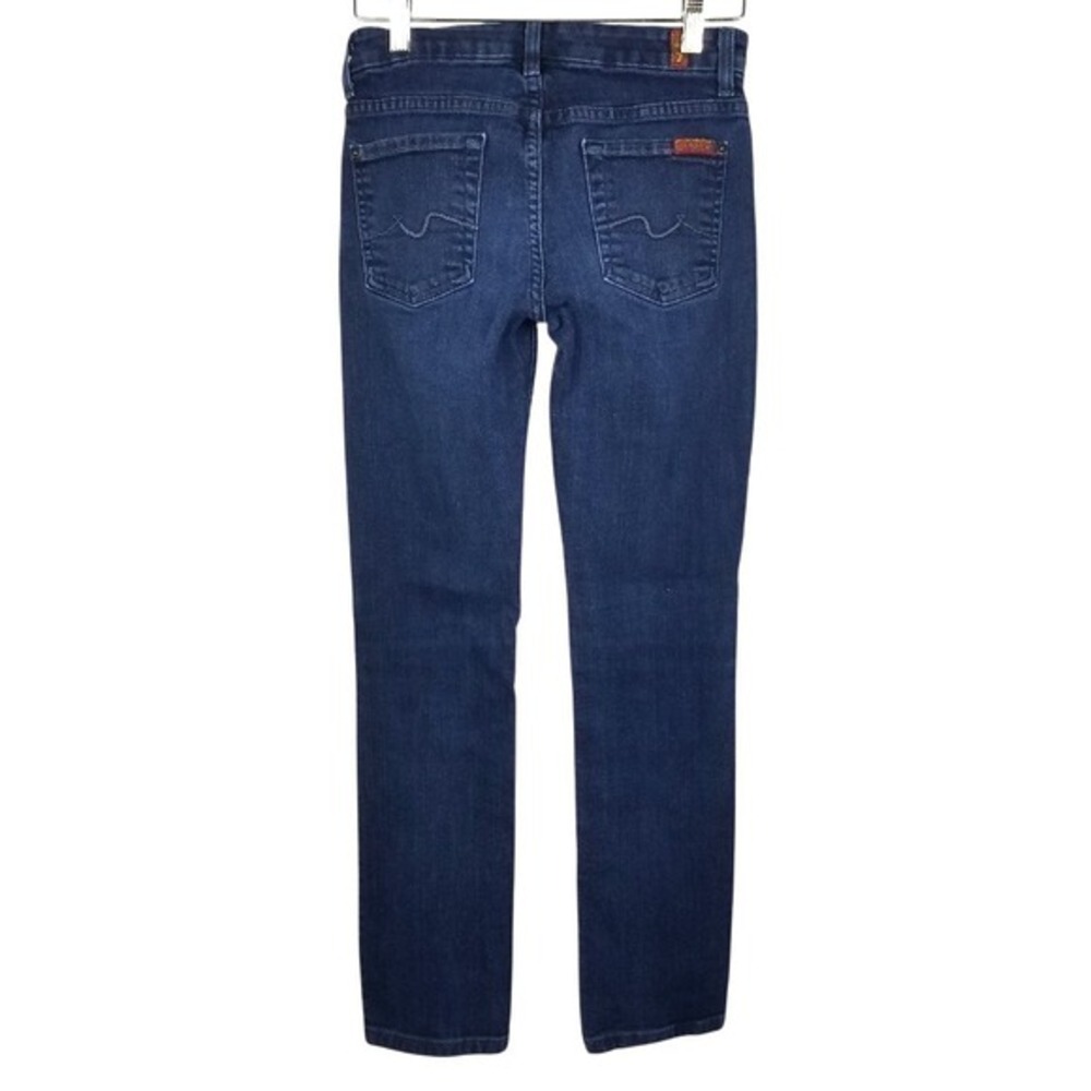 Classic Straight Leg Denim Blue Cotton 7 For All Mankind Stretch Jeans 25 Women